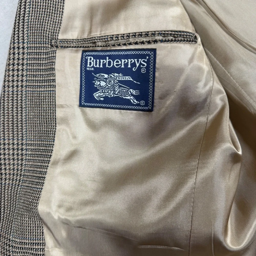 Burberrys‎ Vintage Wool Blazer Glen Plaid Tailored Jacket 44R